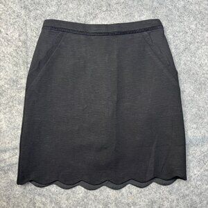 Skies are Blue Skirt Womens SP Black Mini Pull On Stretch Scalloped Hem NEW